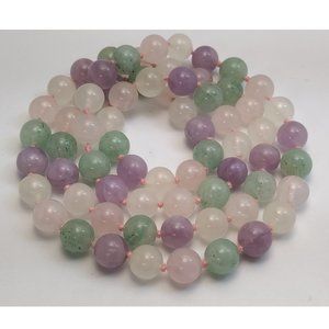 SOLD - Chinese Multi-Color Jade Bead Necklace 95g